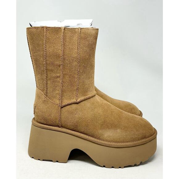 🆕UGG Women's Classic Twin Seam New Heights Chestnut Platform Boots NIB Size 8 - Picture 4 of 13